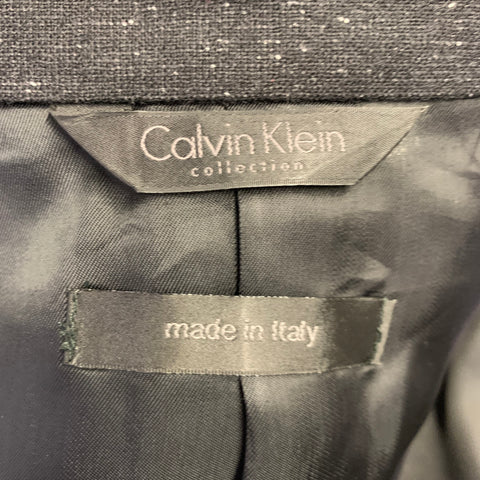 CALVIN KLEIN COLLECTION Size 38 Black White Heather Suit