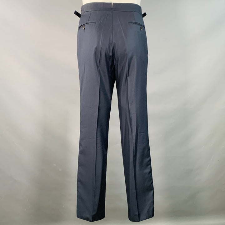 TOM FORD Size 40 Regular Navy Wool Peak Lapel 3 Piece Suit
