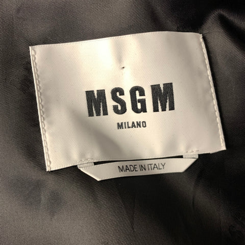 MSGM Size M Black Polyurethane Polyester Zip Up Vest