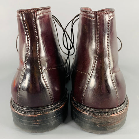 ALDEN Size 10 Color 8 Perforated Cordovan Leather Cap Toe Boots