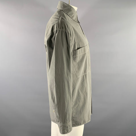 LEMAIRE Size S Grey Cotton Long Sleeve Shirt