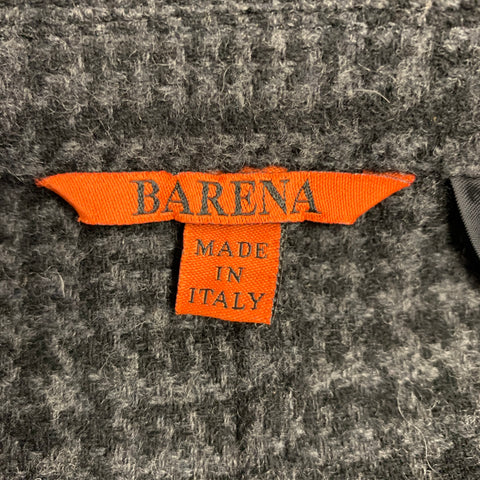 BARENA Size 36 Grey Charcoal Houndstooth Virgin Wool Blend Jacket