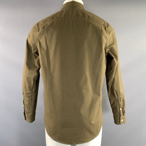 HILL CITY Size S Green Cotton Blend Button Down Long Sleeve Shirt