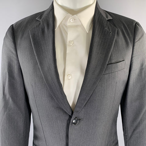 GIORGIO ARMANI Size 36 Charcoal Wool Notch Lapel Sport Coat