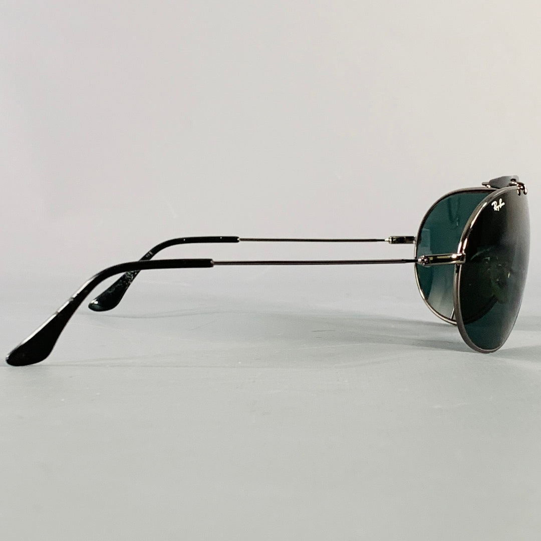 RAY-BAN Silver Metal Shield Teardrop Sunglasses
