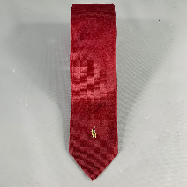 POLO by RALPH LAUREN Burgundy Narrow Embroidered Tie