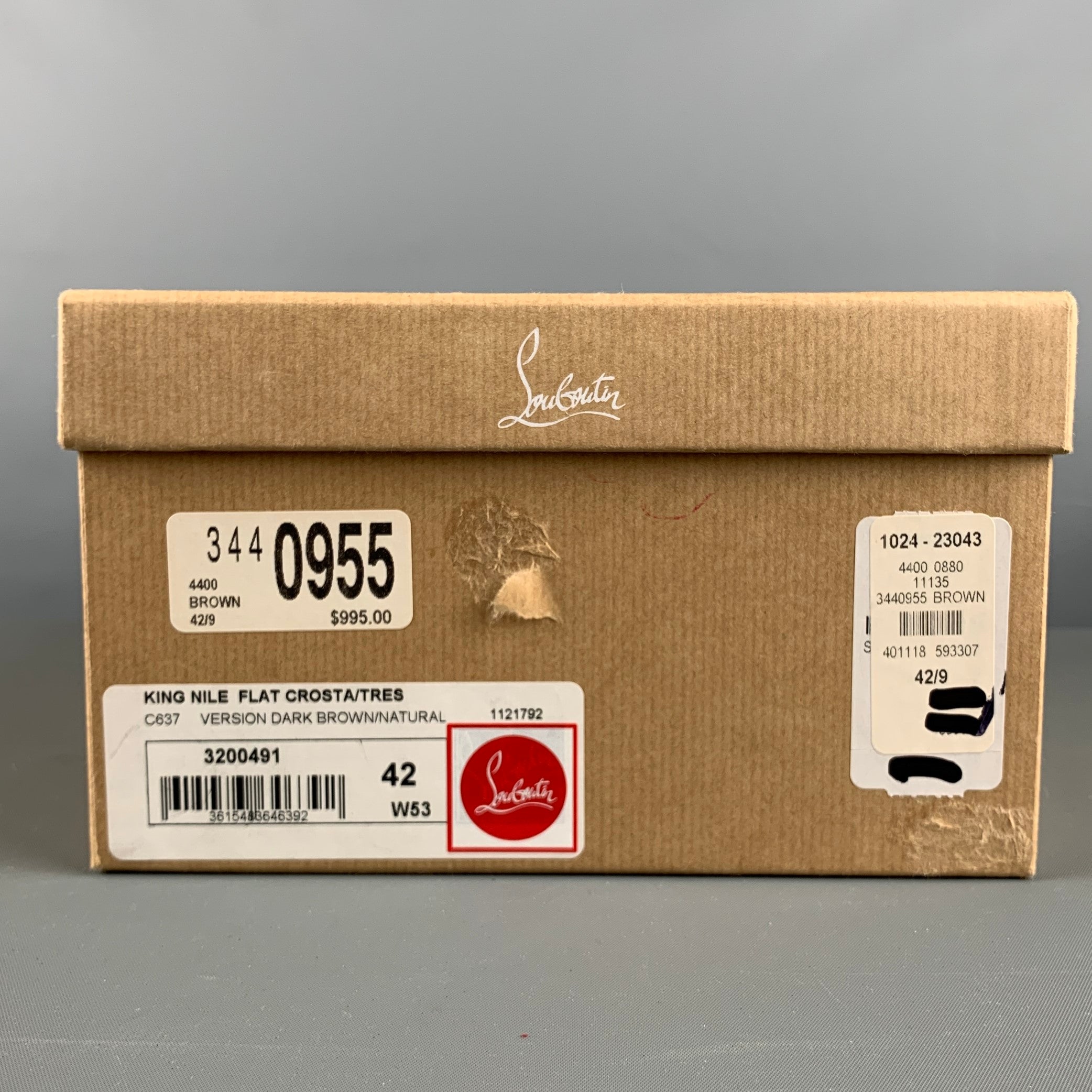 CHRISTIAN LOUBOUTIN Size 9 Brown Beige Mixed Materials Woven