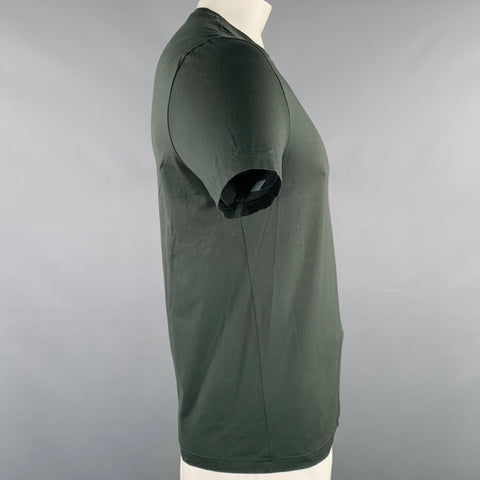 PRADA Size XL Forest Green Cotton Blend Crew Neck T-shirt