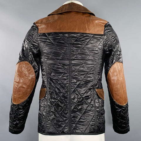 JUNYA WATANABE 2009 Size XS Black Brown Quilted Nylon Corduroy Jacket