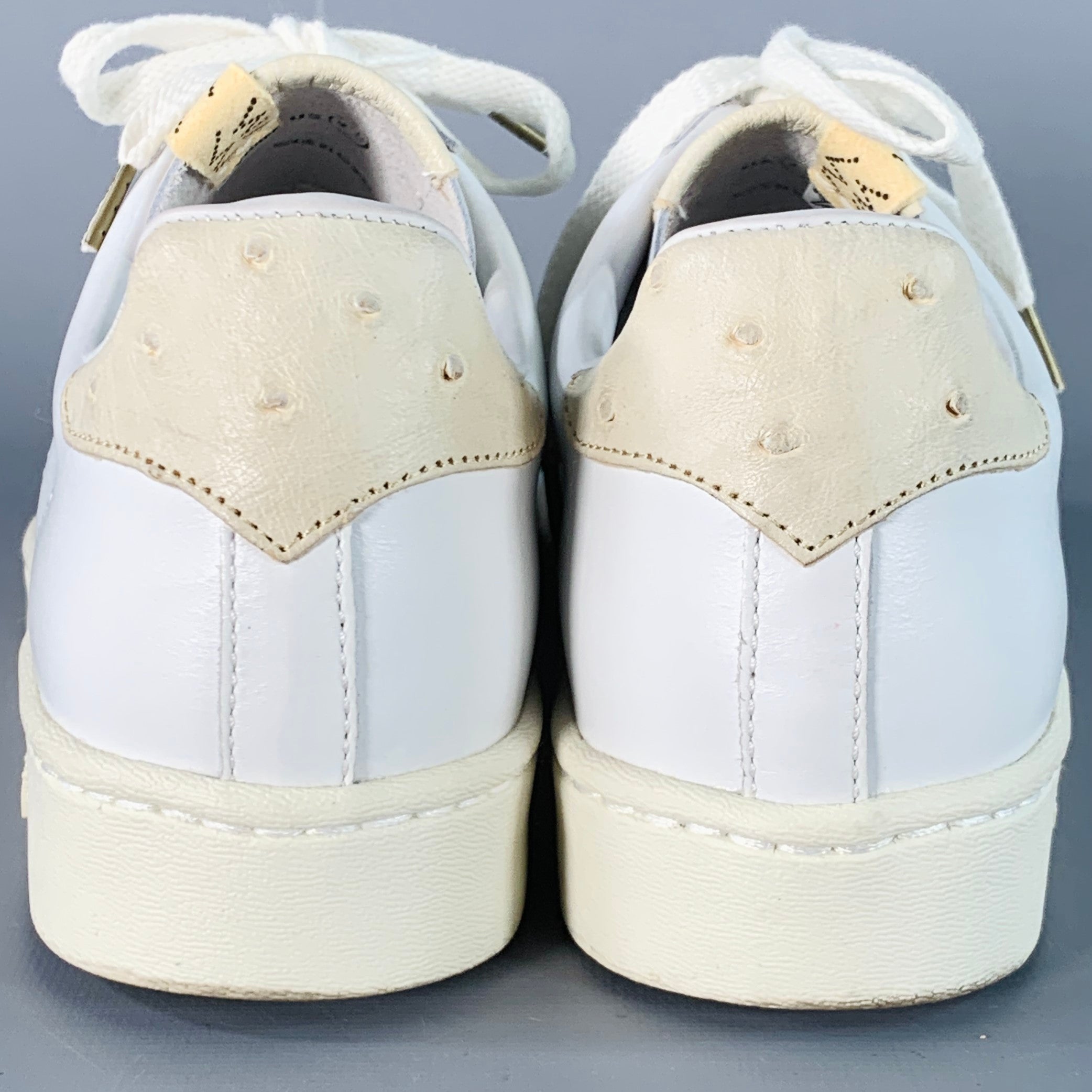 VISVIM Size 9.5 Corda-Folk White Leather Low Top Lace-Up Sneakers