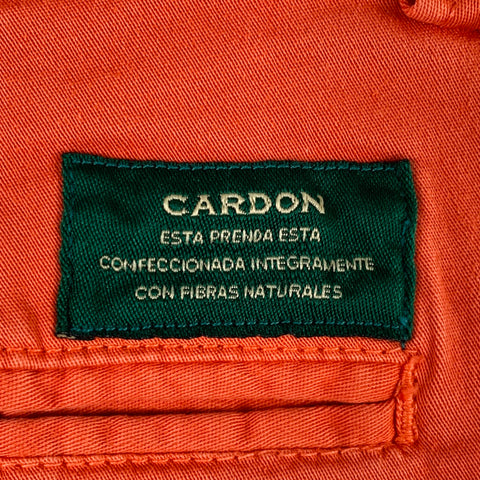 CARDON Size 32 Orange Cotton Blend Flat Front Casual Pants