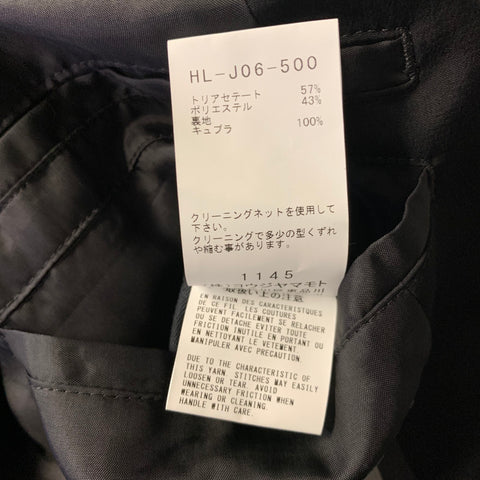 YOHJI YAMAMOTO Chest Size 42 Black Triacetate Blend Double Breasted 34 31 Suit