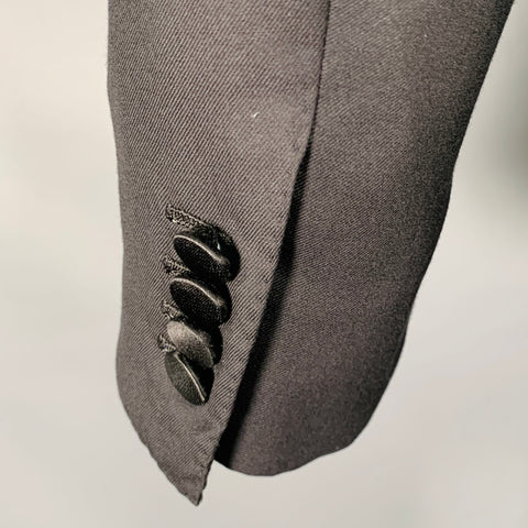 KITON Size 36 Black Wool Shawl Collar Three Piece Tuxedo
