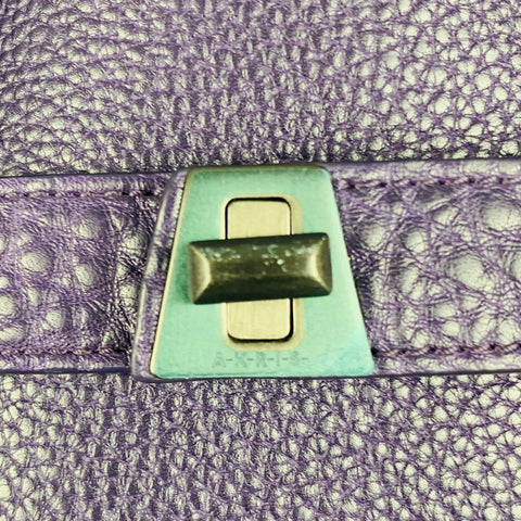 AKRIS -Ai- Purple Leather Shoulder Tote Bag