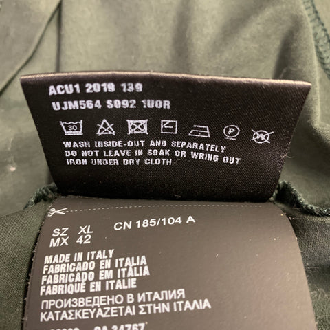 PRADA Size XL Forest Green Cotton Blend Crew Neck T-shirt