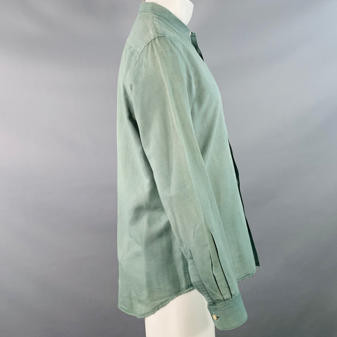 OUR LEGACY Size 38 Green Cotton One Pocket Long Sleeve Shirt