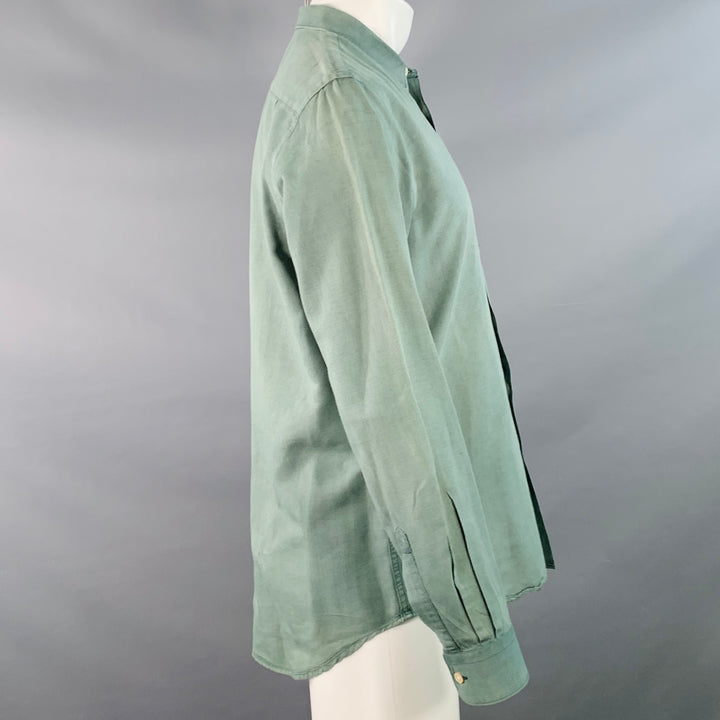 OUR LEGACY Size 38 Green Cotton One Pocket Long Sleeve Shirt