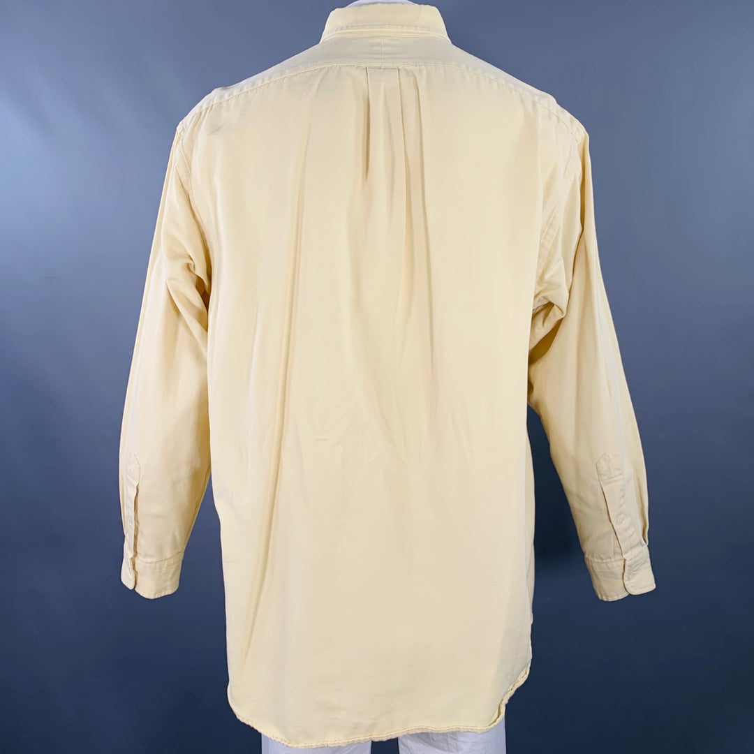 RALPH LAUREN Size XL Yellow Cotton Button Down Long Sleeve Shirt