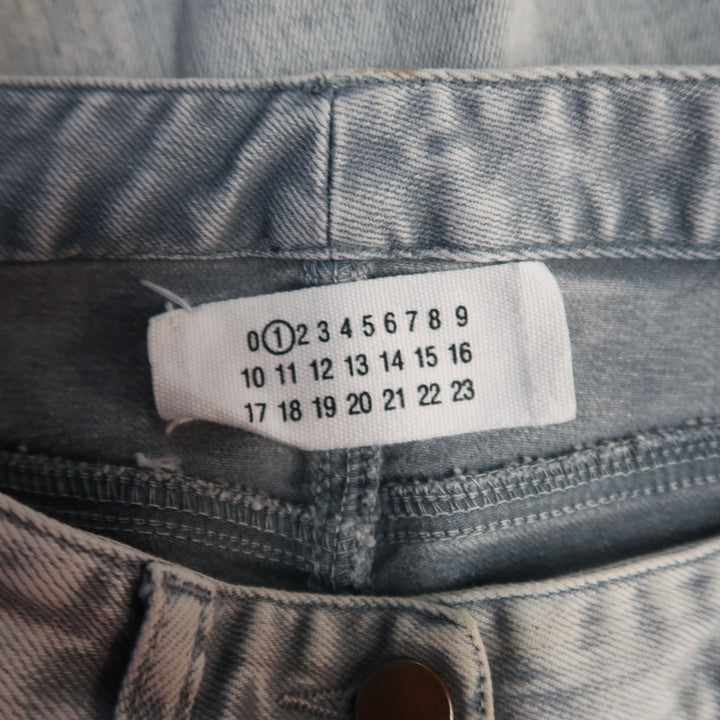 MAISON MARTIN MARGIELA Talla 6 Vaqueros pitillo con lavado ácido gris claro 