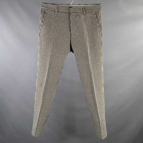AMI by ALEXANDRE MATTIUSSI Size 34 Black White Houndstooth Casual Pants