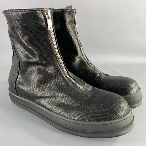 DRKSHDW Size 9 Black Coated Canvas High Top Sneakers