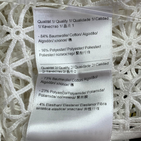ESCADA Taille XL Veste/Blazer en maille géométrique de mélange de coton blanc