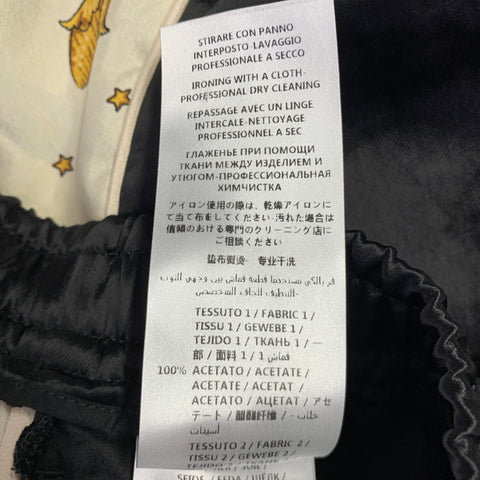 GUCCI Size 28 Black Beige Monogram Acorns Acetate Joggers Shorts