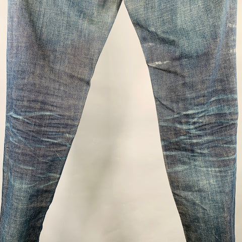 DSQUARED2 Size 30 Blue Distressed Contrast Stitch Jeans