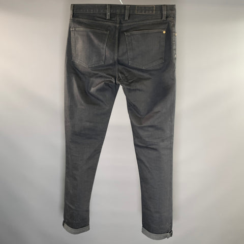 CC15 Size 33 Grey Cotton Straight Jeans