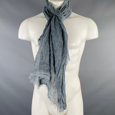 JOHN VARVATOS Grey Wrinkled Modal Wool Scarf