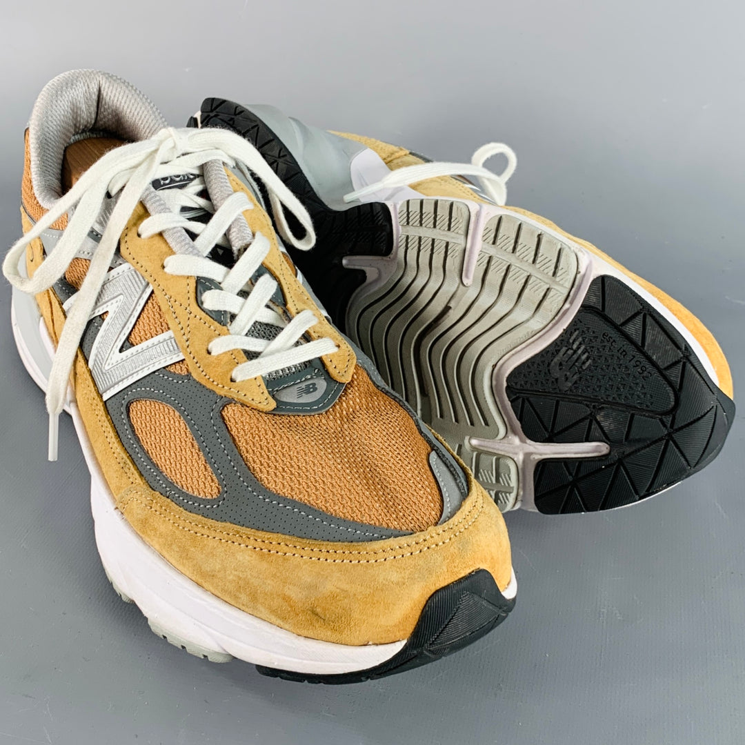 NEW BALANCE Size 10.5 990 Brown Tan Suede Mesh Chunky Foam Sole Sneakers
