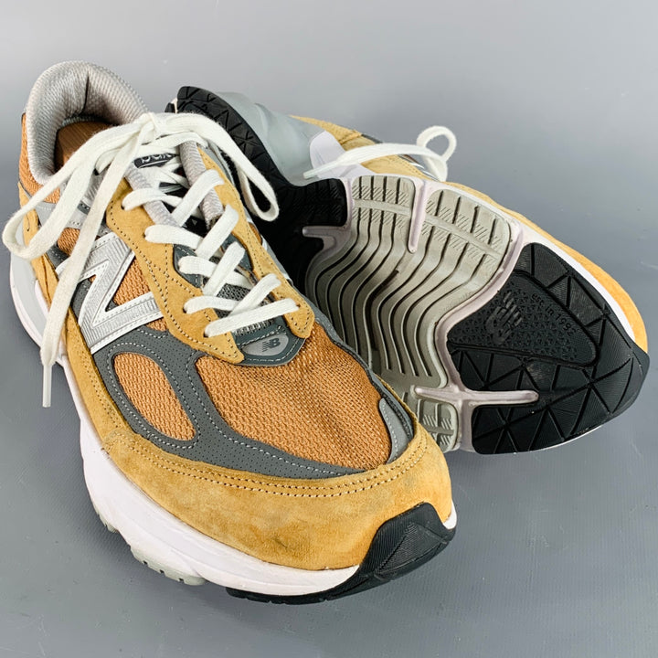 NEW BALANCE Size 10.5 990 Brown Tan Suede Mesh Chunky Foam Sole Sneakers