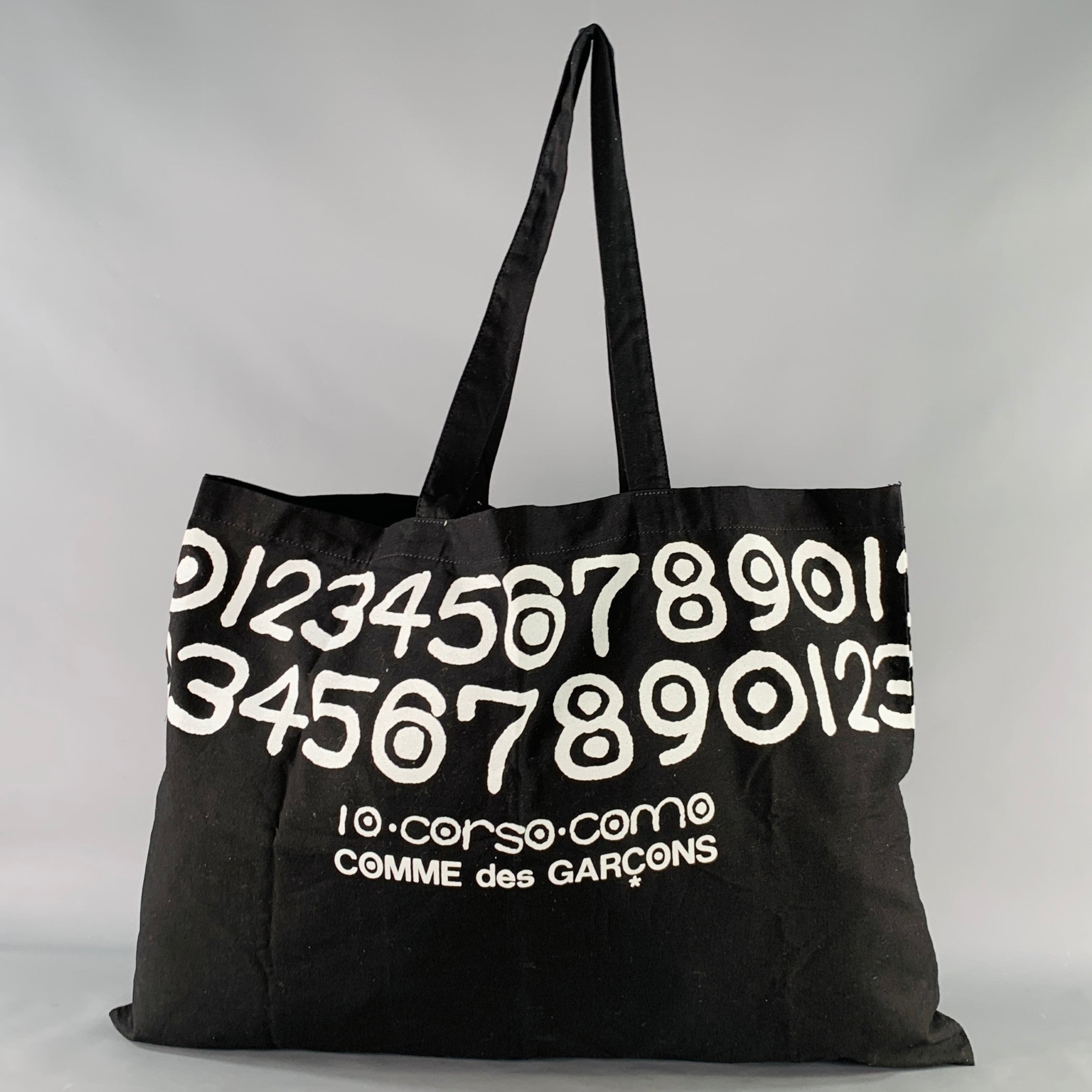 COMME des GARCONS x 10 CORSO COMO Black White Graphic Canvas Tote