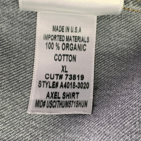 AGOLDE Size XL Grey Cotton Denim Two Pockets Snaps Long Sleeve Shirt