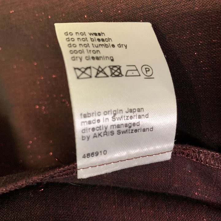 AKRIS Size 12 Burgundy Wool  Polyester Sparkly Jacket