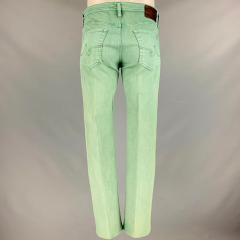 ADRIANO GOLDSCHMIED Size 33 -MATCHBOX- Green Cotton Blend 5 Pockets Casual Pants