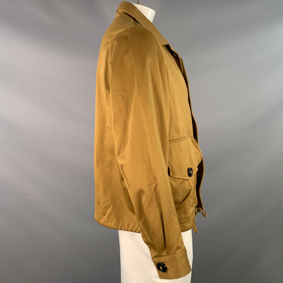 MONITALY FW22 Size XL Brown Cotton Sateen Two Pockets Button Up Jacket
