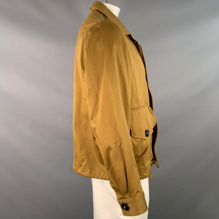 MONITALY FW22 Size XL Brown Cotton Sateen Two Pockets Button Up Jacket