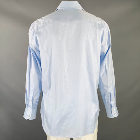 BILLIONAIRE COUTURE Size XL Blue Light Blue Jacquard Cotton Long Sleeve Shirt