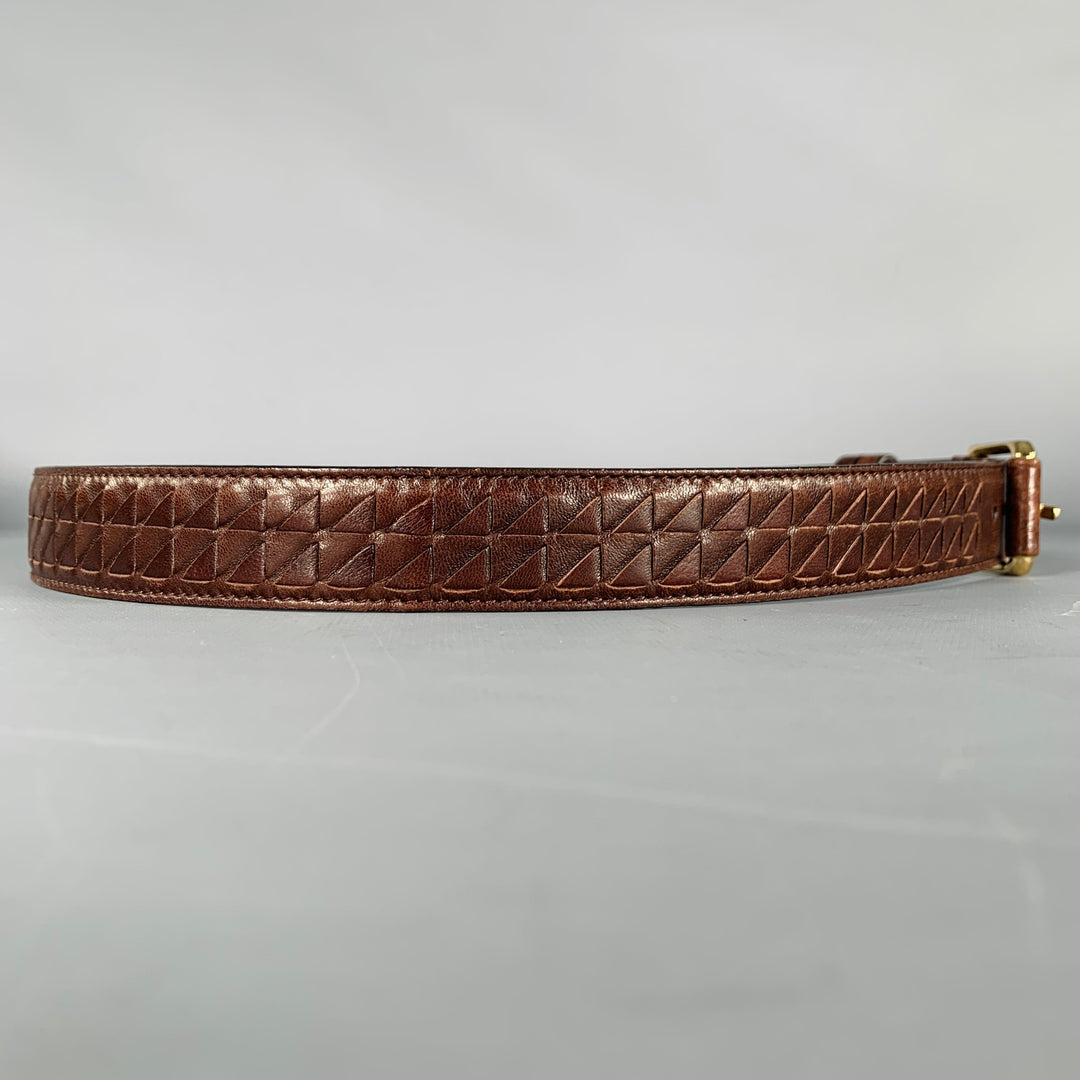 BOTTEGA VENETA Size 34 Brown Gold Woven Leather Belt – Sui  display picture 3