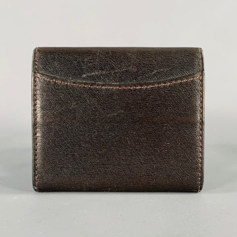 DUNHILL Brown Silver Textured Leather Wallet