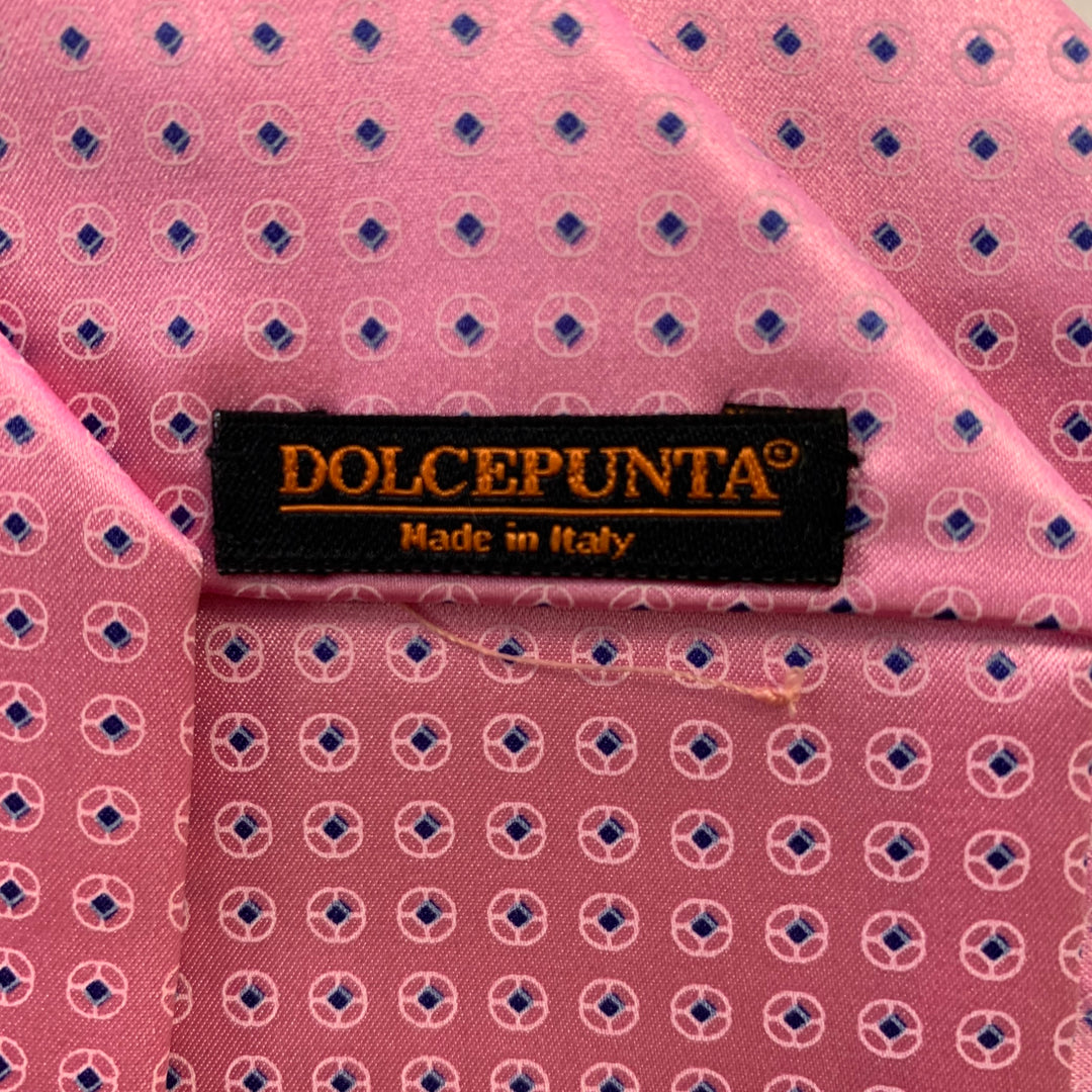 DOLCEPUNTA Pink Blue Floral Dot Silk Tie
