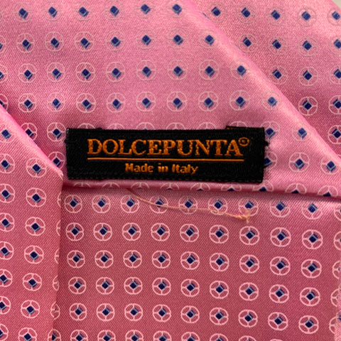 DOLCEPUNTA Pink Blue Floral Dot Silk Tie