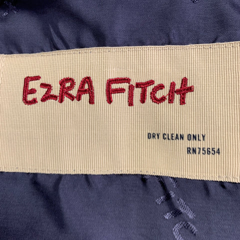EZRA FITCH Chest Size L Burgundy Velvet Cotton Peak Lapel Sport Coat