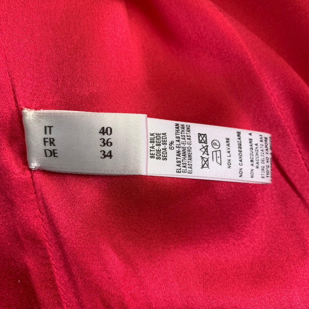 LA PERLA Size 4 Hot Pink Wool Blend Double Breasted Pantsuit