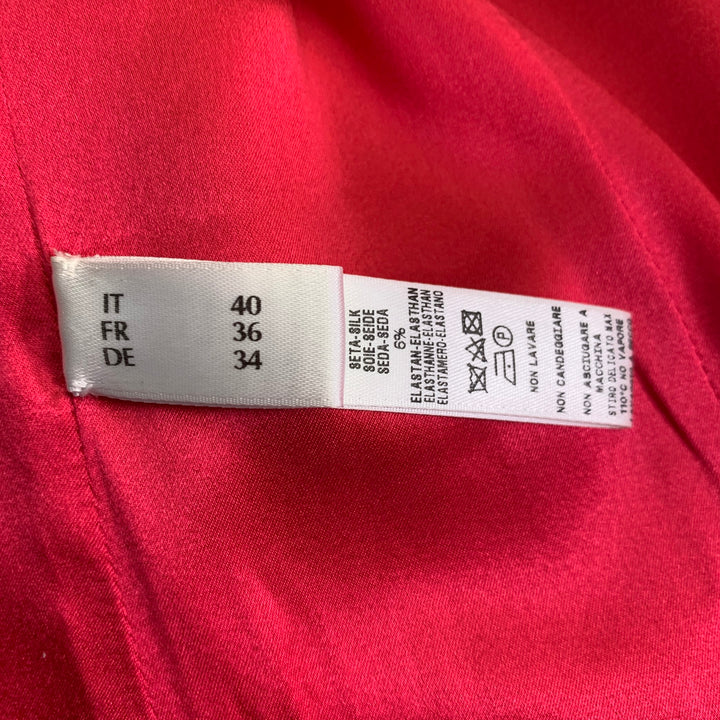 LA PERLA Size 4 Hot Pink Wool Blend Double Breasted Pantsuit