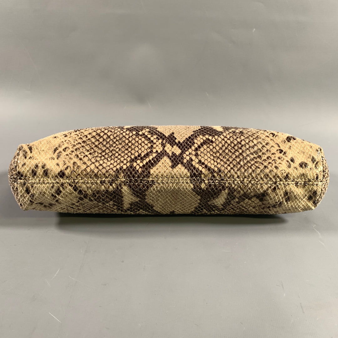 MICHAEL KORS Tan Brown Snakeskin Clutch Bags