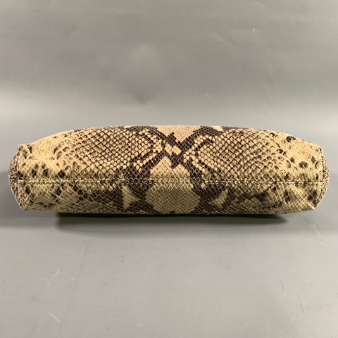 MICHAEL KORS Tan Brown Snakeskin Clutch Bags