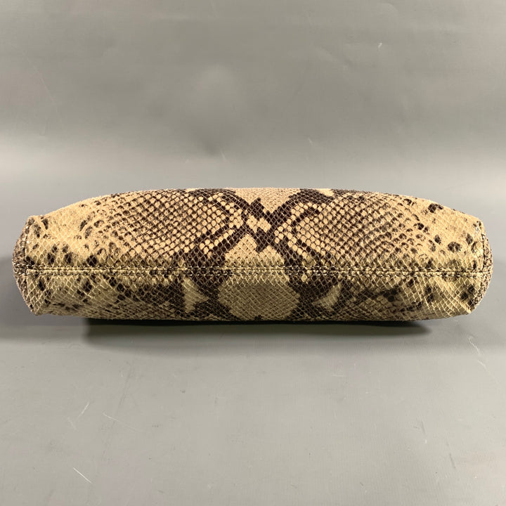 MICHAEL KORS Tan Brown Snakeskin Clutch Bags