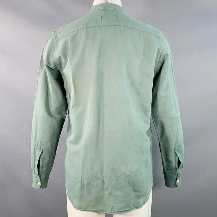 OUR LEGACY Size 38 Green Cotton One Pocket Long Sleeve Shirt